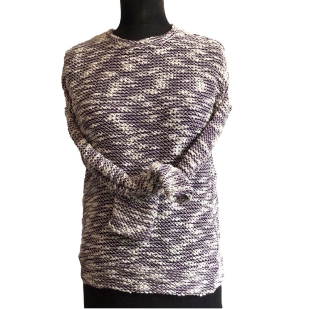 Fabletics Knit Sweater, Purple & White - Picture 4 of 8